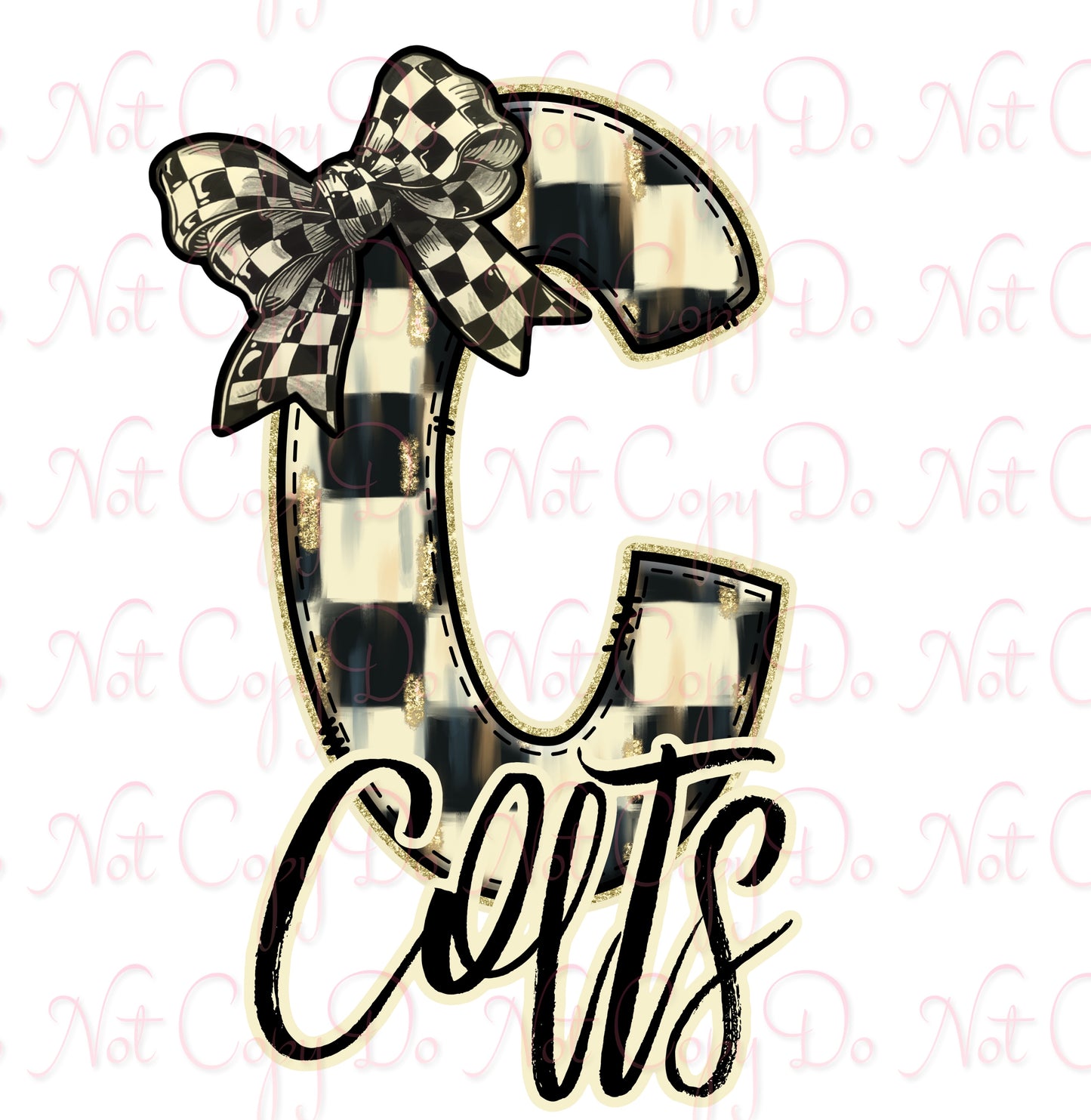 Checker Glittery Colts