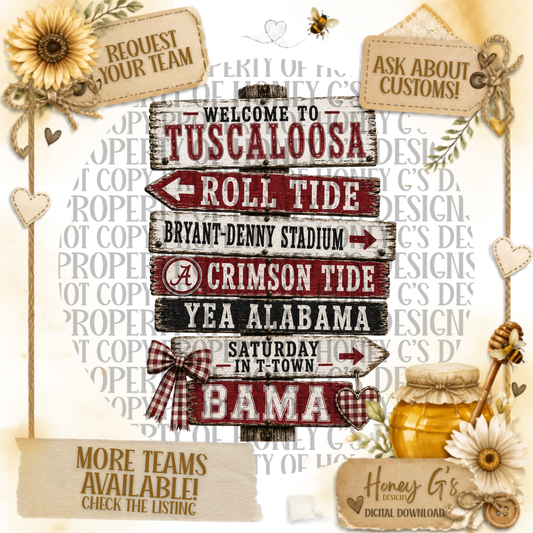 Backroad Signposts | Game Day PNG Digital Download