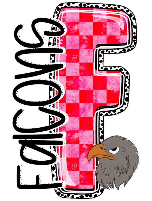 Grunge Checker Letter Mascot Falcons