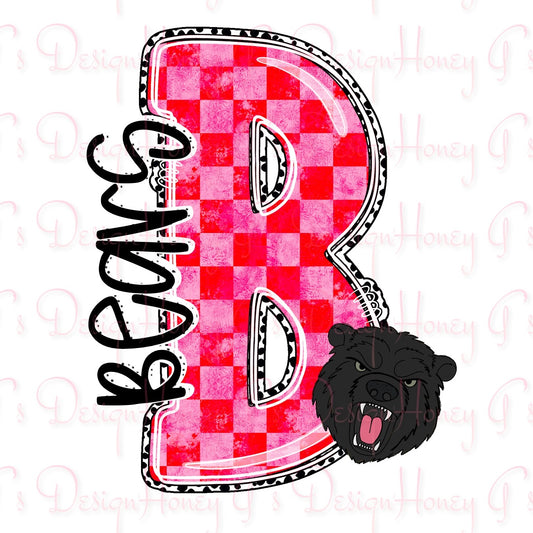 Grunge Checker Mascot Bears