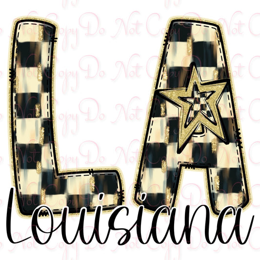 Checkered glittery Louisiana