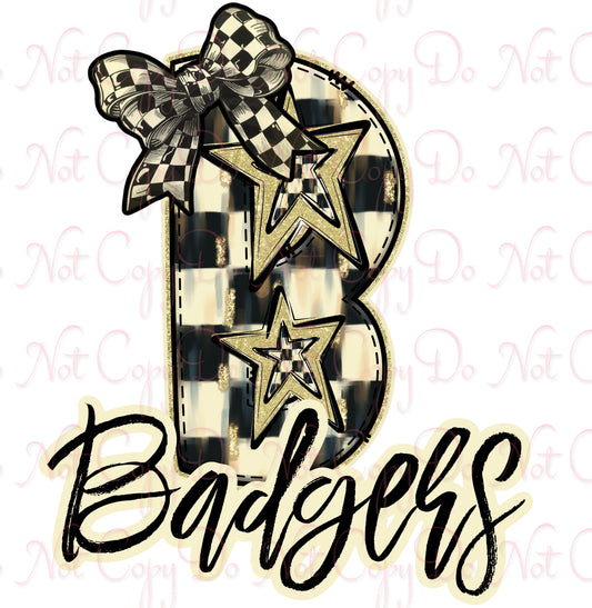 Checker Glittery Badgers