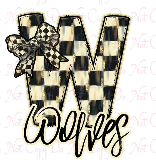 Checker Glittery Wolves