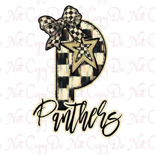 Checkered Glittery Panthers